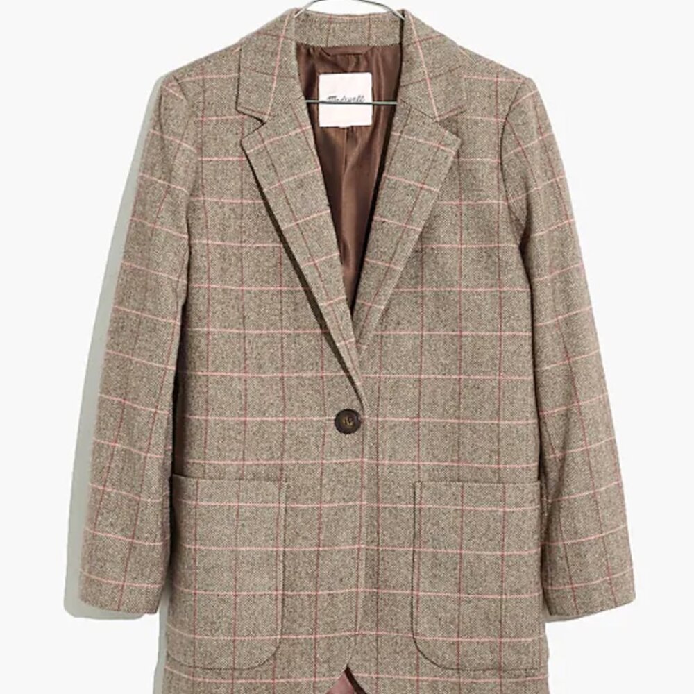 Madewell Larsen Plaid Blazer - Brown - XXS
